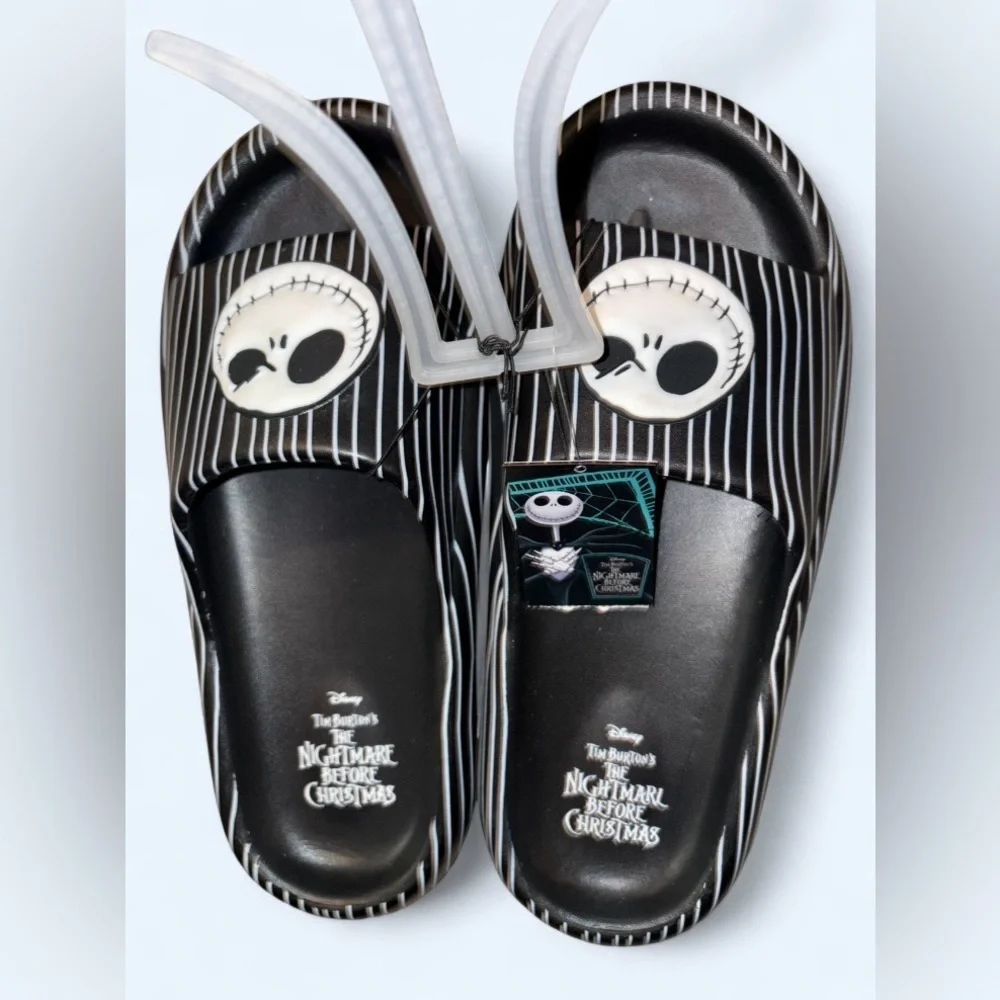 🎃 Disney Nightmare Before Christmas Men’s Slides Jack Skellington NWT Size 11